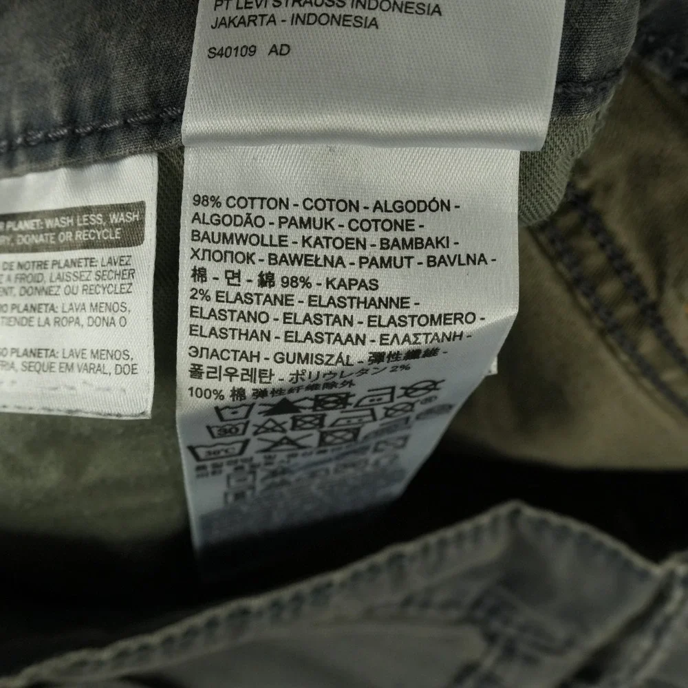 Levi's 508 Regular Taper‎ Jeans Mens Fits 32x29 Gray Stretch Denim Pants Classic